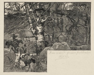 A Hunt at Mont Gérard by Auguste Louis Lepère