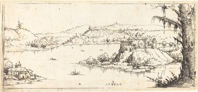 Landscape with a Large Lake at Center by Augustin Hirschvogel