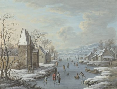 Winter Scene with Ice Skating by Barbara Regina Dietzsch