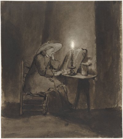 Boy Reading by Candlelight by Barent Fabritius