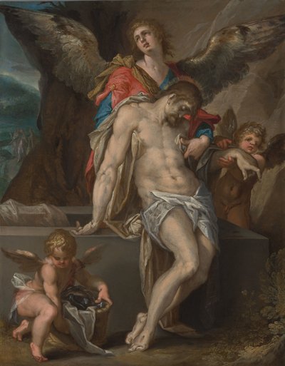 Angels Carrying the Body of Christ (Angel Pietà) by Bartholomeus Spranger