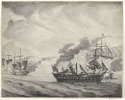 Naval Battle at Cadiz, 1781 by Beekman