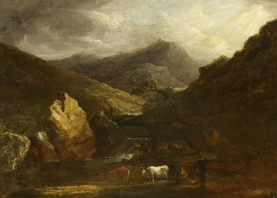 Mountain Landscape with View of Snowdon by Benjamin Barker