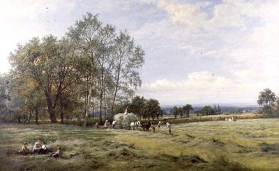 An English Hayfield by Benjamin Williams Leader