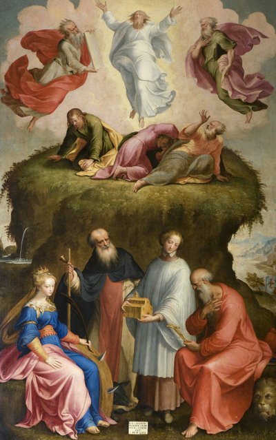 Transfiguration and Saints by Bernardino Campi