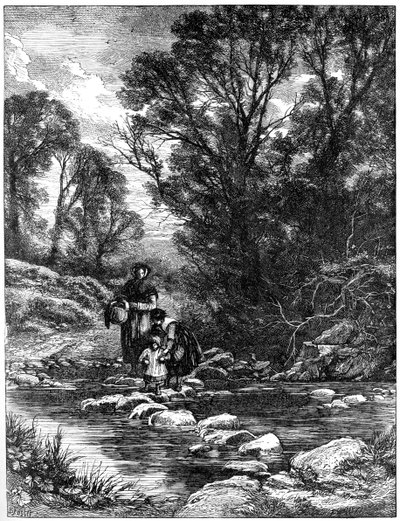 The Stepping Stones, c1930s by Birket Foster