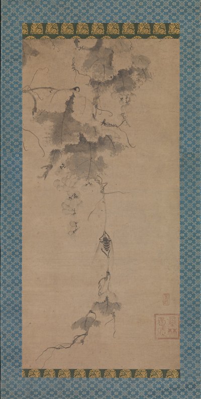 Cicada on a Grapevine, late 14th century by Bokurin Guan