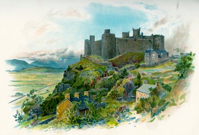 Harlech Castle in Gwynedd, North Wales by British School