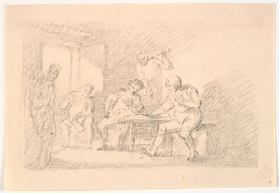 Interior with Players by C.A. Lorentzen