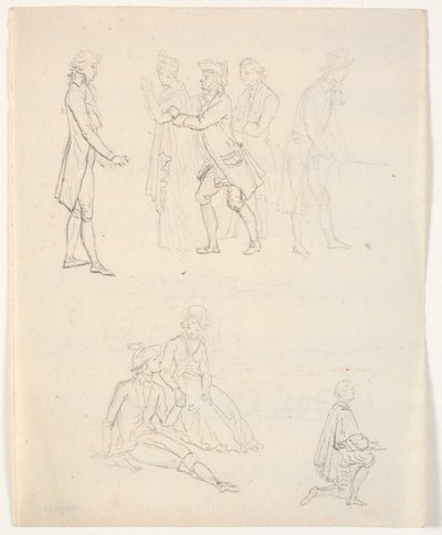 Three Figure Sketches. Theater Scenes? by C.A. Lorentzen