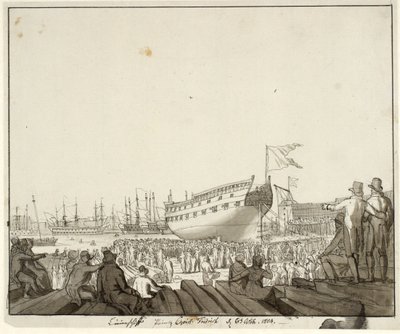 The Ship of the Line Prince Christian Frederik Launched by Christoffer Wilhelm Eckersberg