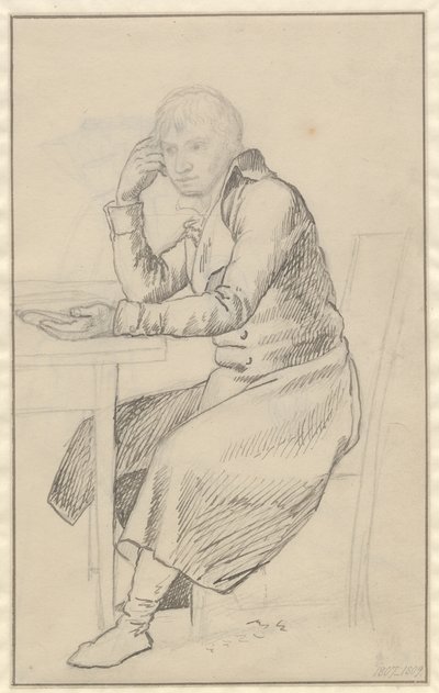 Seated Man at a Table by Christoffer Wilhelm Eckersberg