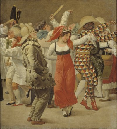 The Carnival in Rome. Fragment by Christoffer Wilhelm Eckersberg