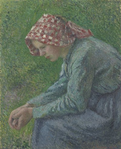 A Seated Peasant Woman by Camille Jacob Pissarro