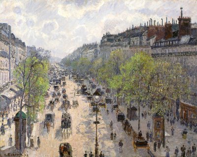 Boulevard Montmartre, Spring by Camille Jacob Pissarro