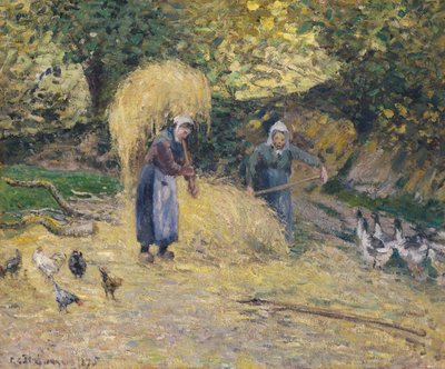 Peasants Heaving Straw, Montfoucault by Camille Jacob Pissarro