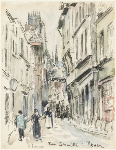 Rue Damiette, Rouen by Camille Jacob Pissarro