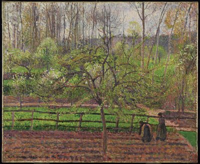 Springtime, Grey Weather, Eragny by Camille Jacob Pissarro