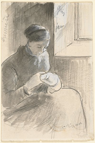 The Mender by Camille Jacob Pissarro