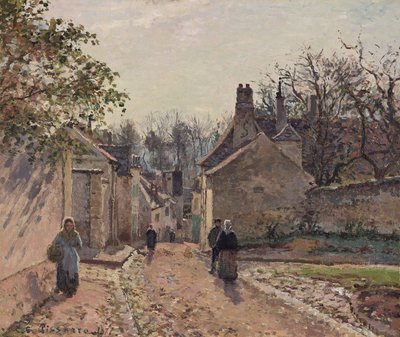 A Village Street, Louveciennes by Camille Pissarro