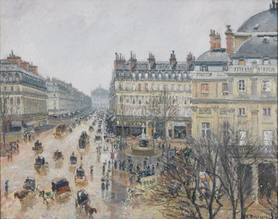 Place du Théâtre Français, Paris: Rain by Camille Jacob Pissarro