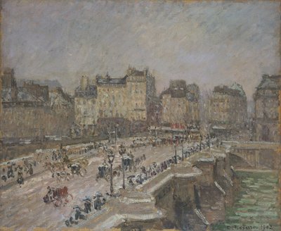 Pont Neuf, Snow Effect, 2nd Series by Camille Pissarro