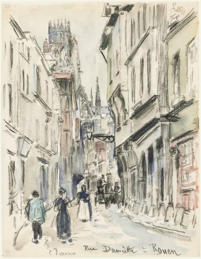 Rue Damiette, Rouen by Camille Pissarro