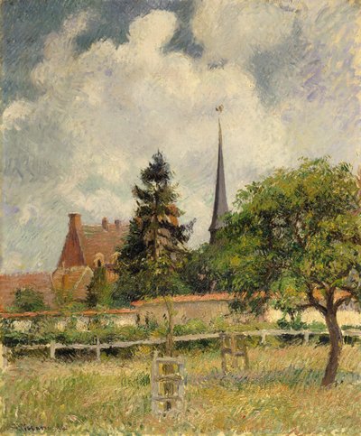 The Church at Eragny by Camille Jacob Pissarro