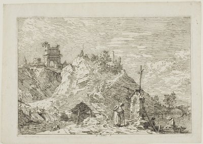 Landscape with the Pilgrim at Prayer, from Vedute by Canaletto