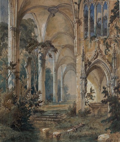 Gothic Church Ruin by Carl Blechen