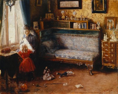 Helping Mother, 1892 by Carl Christian Ferdinand Wentorf