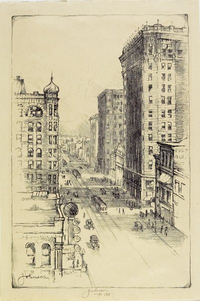 Hennepin Avenue below Sixth Street by Carl Edward Johnson