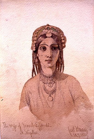 The Wife of Jacob Effendi at Naplus by Carl Haag
