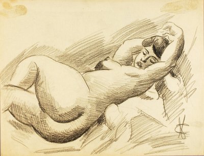 Reclining Female Nude by Carl Newman