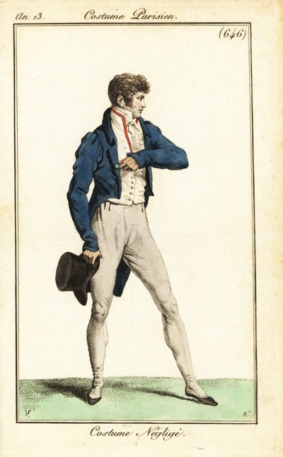 French Dandy in Casual Outfit, Paris by Carle (after) Vernet