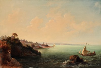 Rocky Coast and Sailboats by Carlo Brioschi