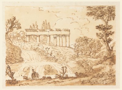 Landscape with Temple Ruins by Carlo Marchionni