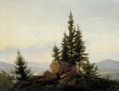 View into the Elbe Valley by Caspar David Friedrich