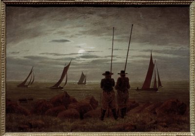 Moonlit Night on the Beach with Fishermen by Caspar David Friedrich