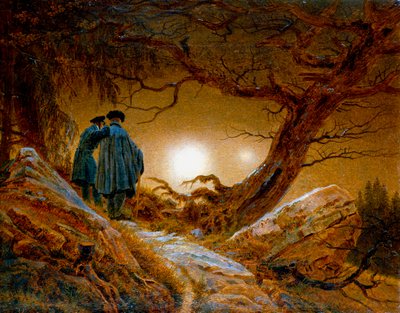 Two Men Contemplating the Moon by Caspar David Friedrich