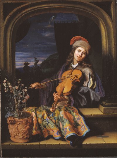 A Violin Player by Caspar Netscher