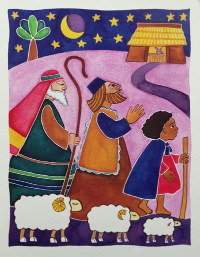 The Shepherds Journey to Bethlehem by Cathy Baxter