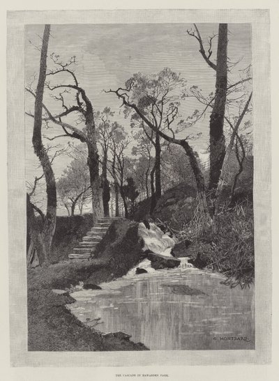 The Cascade in Hawarden Park by Charles Auguste Loye