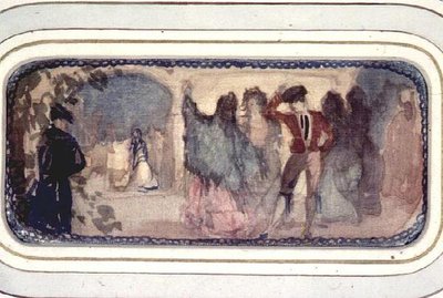 A Spanish Scene: Figures and Buildings by Charles Edward Conder