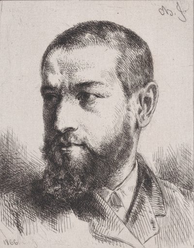 Portrait of J.J. Guiffrey, 1866 by Charles Emile Jacque