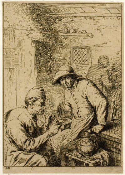 Two Smokers by Charles Emile Jacque