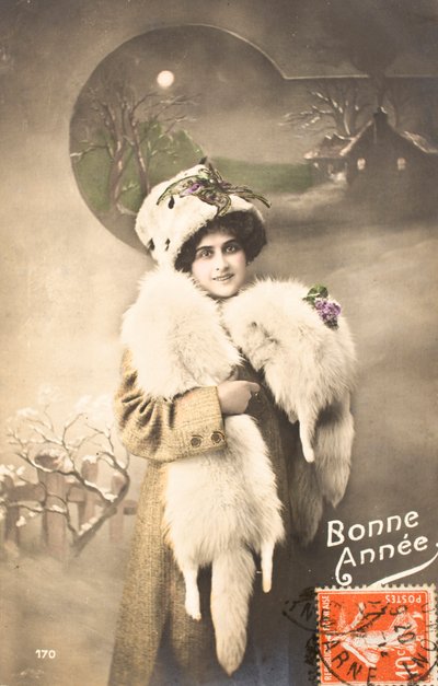 Old Postcard/Happy New Year/Greetings by Augustus Kollner