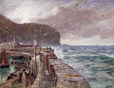 Clovelly Pier by Charles Napier Hemy