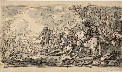 Cavalry Surveying the Wounded by Charles Parrocel