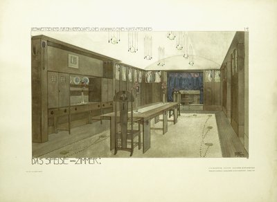 Dining Room, c.1901 by Charles Rennie (after) Mackintosh